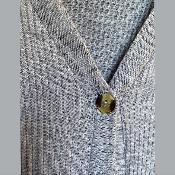 🎉Allison Joy by EVEREVE Ribbed Knit Duster Cardigan. Women’s Size LG, Grey - Picture 6 of 11